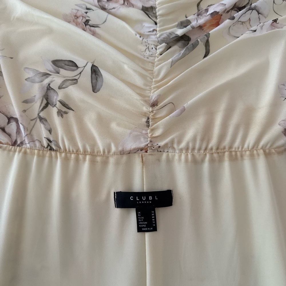 Club L London Strapless Floral Dress - Cream Maternity - Picture 6 of 9
